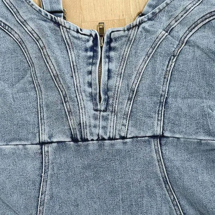 Mirelle | Denim dress with adjustable shoulder details