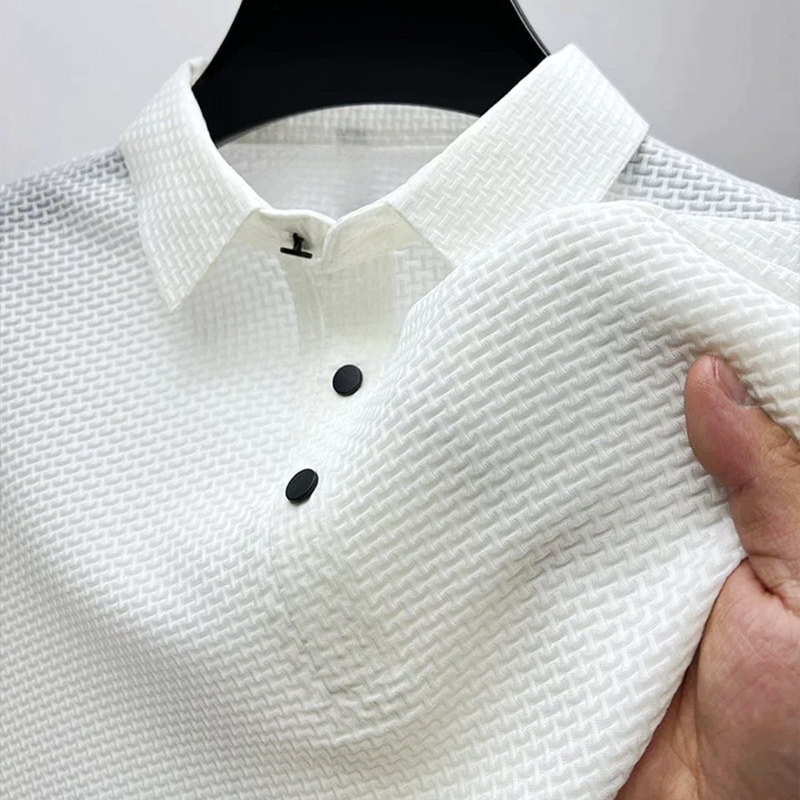 Patrik | Textured short-sleeve polo shirt