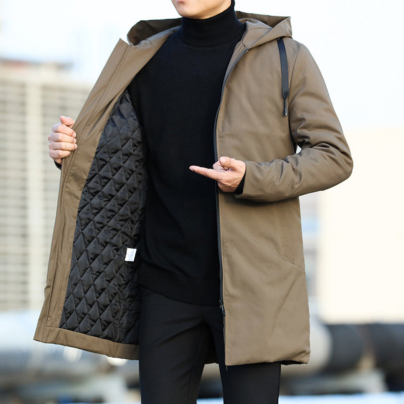 Stefan | Medium-length quilted winter coat with hood