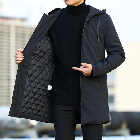 Stefan | Medium-length quilted winter coat with hood