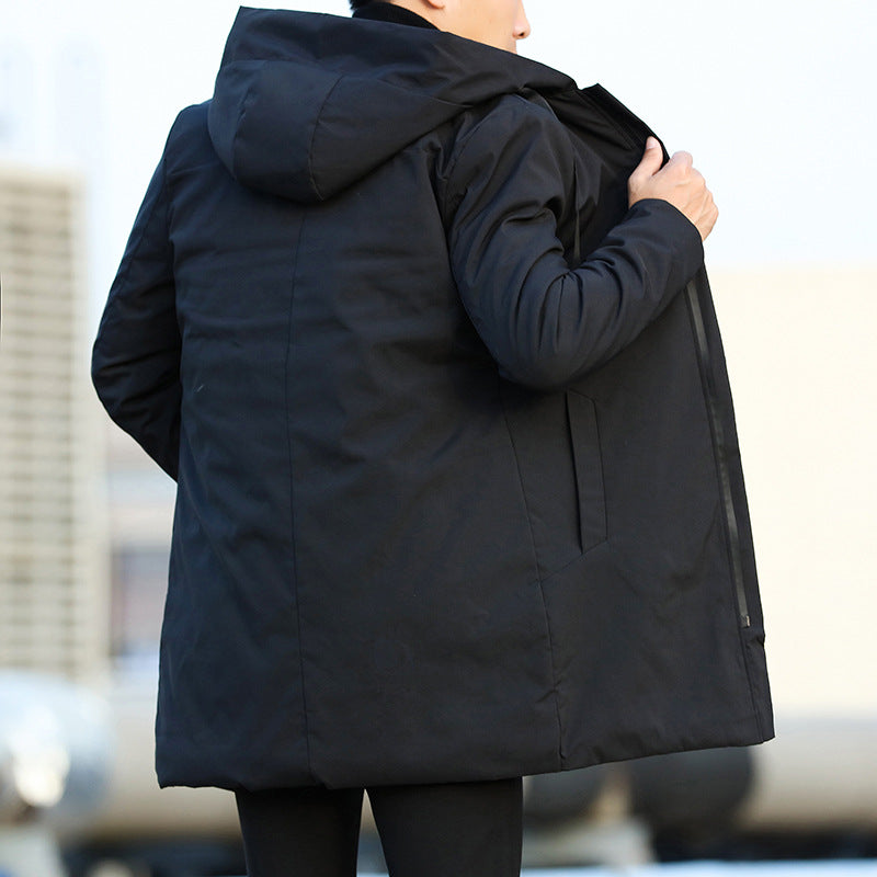 Stefan | Medium-length quilted winter coat with hood