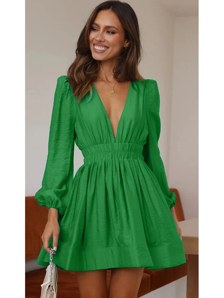 ELVINA™ | Glittery Mini Dress with Elegant Wrap Design