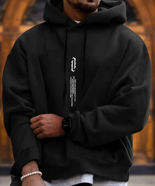 Relaxed Men's Hoodie – Oversized Fit – Soft Cotton Feel – Graphic Print