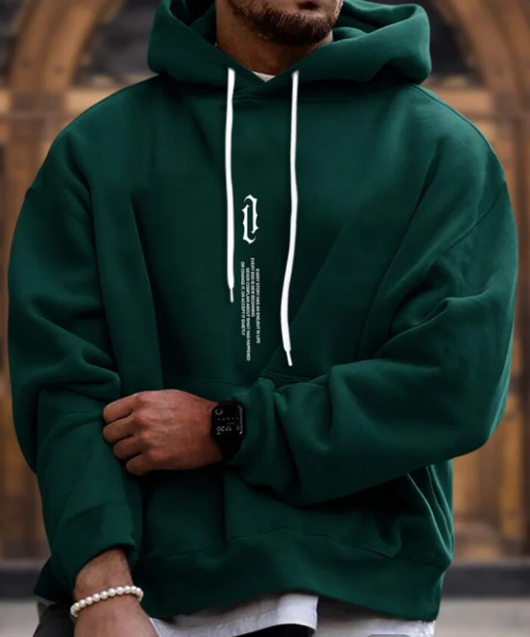 Relaxed Men's Hoodie – Oversized Fit – Soft Cotton Feel – Graphic Print