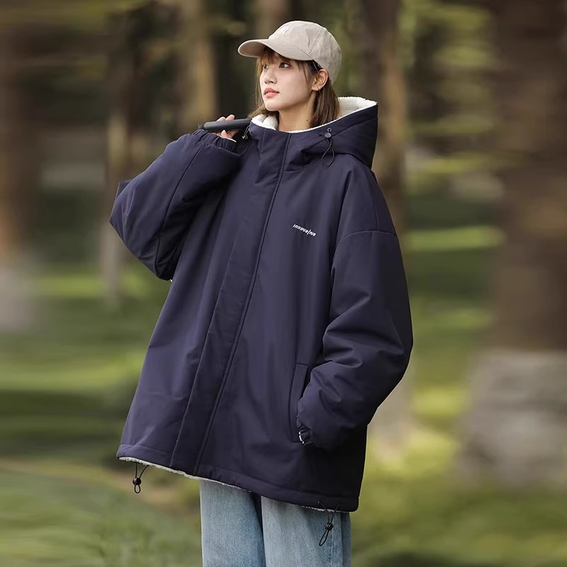 Ylvira – Oversized Reversible Jacket with Hood, Soft Lining and Adjustable Hem