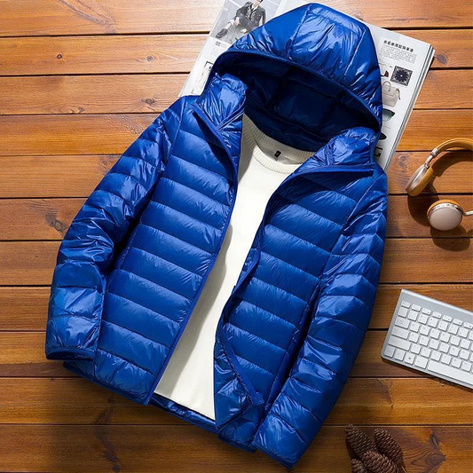 Men's Jacket Puffer Slim Fit – Quilted Padded Lightweight Jacket with Hood