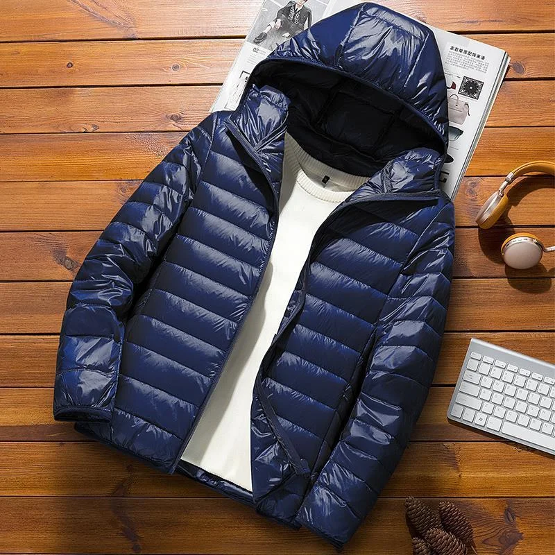 Men's Jacket Puffer Slim Fit – Quilted Padded Lightweight Jacket with Hood