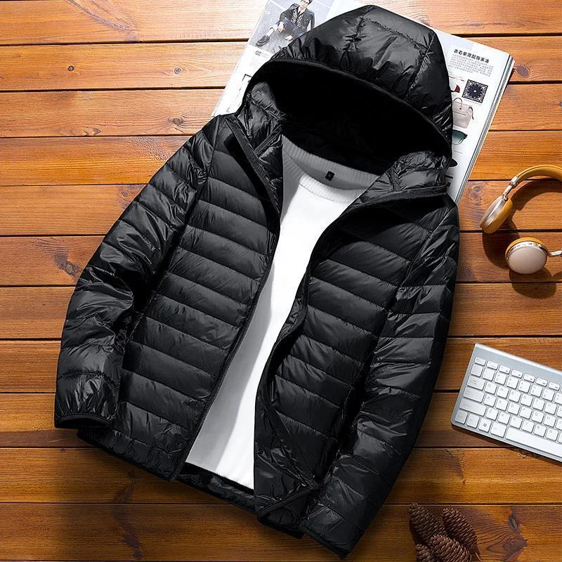 Men's Jacket Puffer Slim Fit – Quilted Padded Lightweight Jacket with Hood