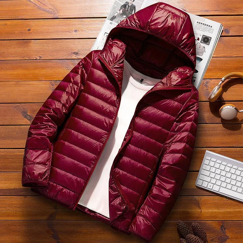 Men's Jacket Puffer Slim Fit – Quilted Padded Lightweight Jacket with Hood