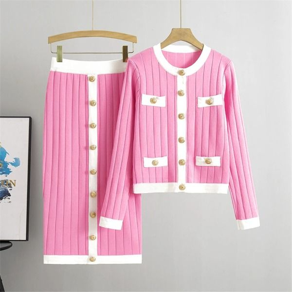Vivienne | Blazer & Skirt Set with Golden Button Details