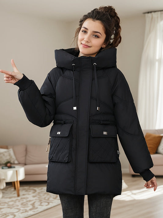 Stylish Long Winter Jacket for Women – Solveig Modern Polyester Jacket