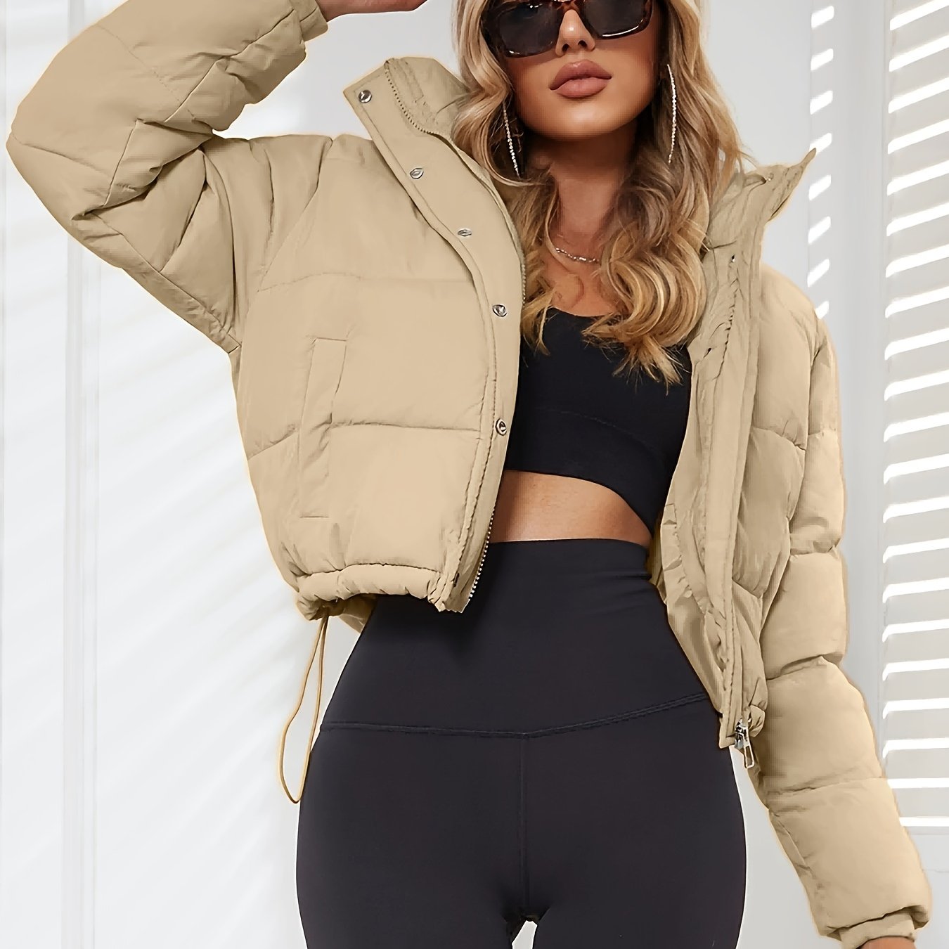 Elvira™ | Warm Puffer Jacket with Stand Collar & Pockets