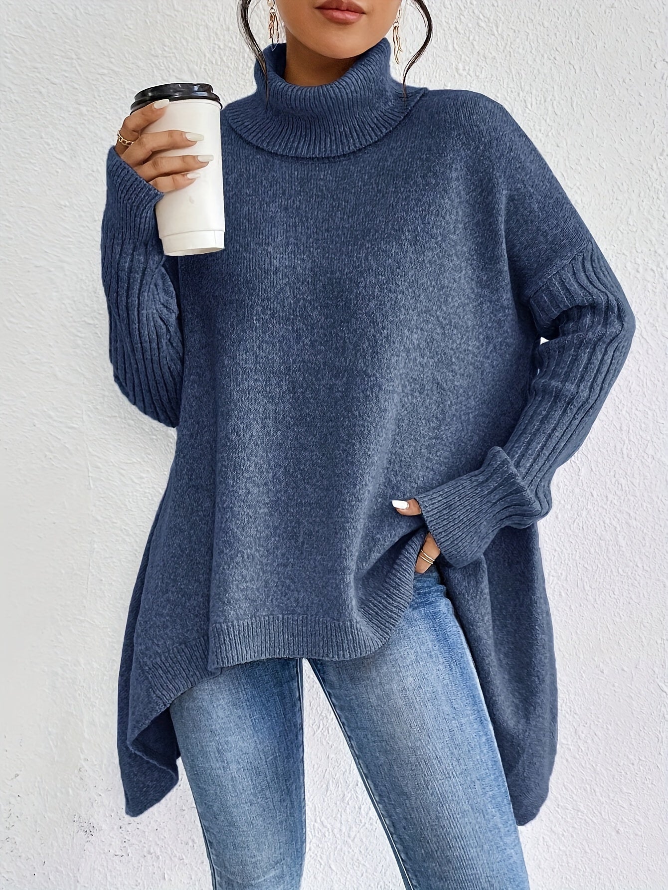 Marvelle™ | Asymmetric Sweater with High Collar for Women