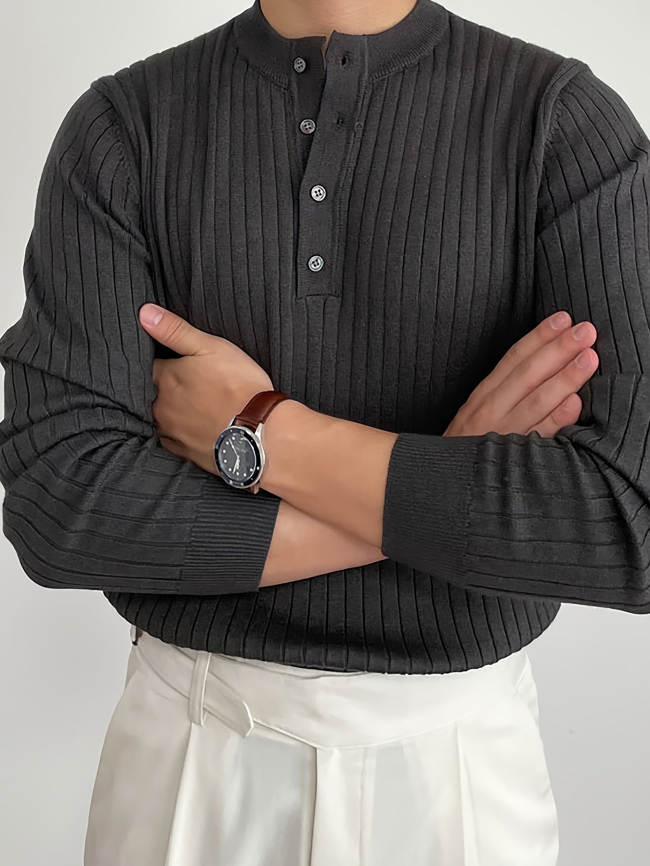 Kasper Ribbed Knit Sweater for Men – Classic and Stylish Pullover