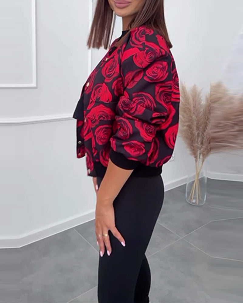 Vellissea – Casual Jacket with Pink Snap Buttons – Trendy Outerwear for Women