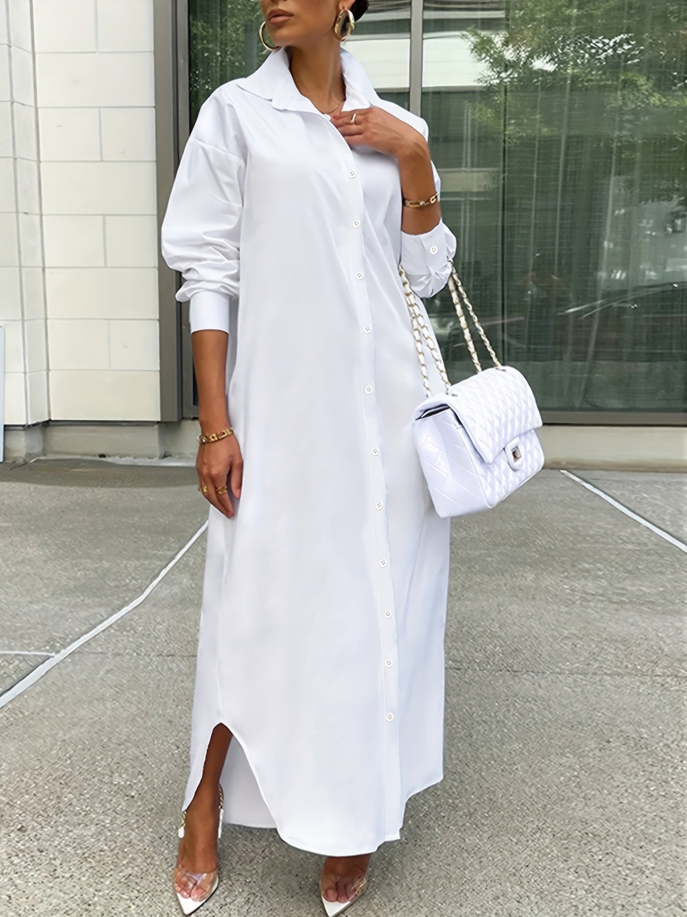 ISADORA™ | Elegant Long-Sleeved Maxi Dress with Blazer Lapel