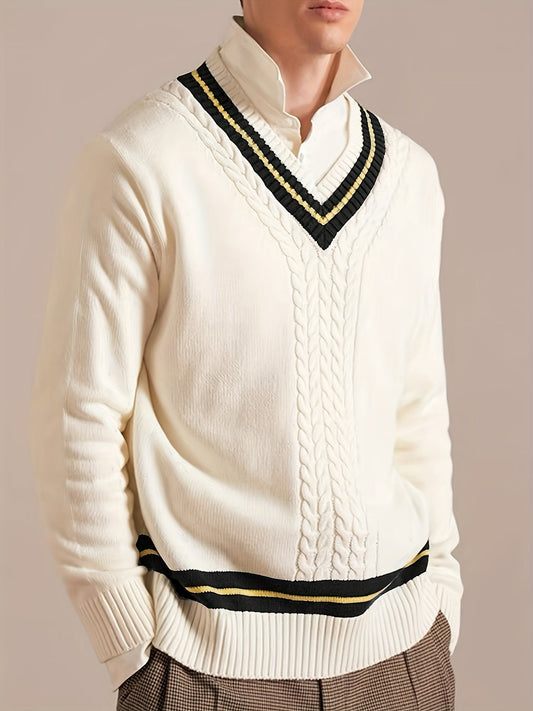 Ivar Beige Pull Tricoté avec Extensibilité Moyenne pour Hommes – Parfait pour Automne & Hiver