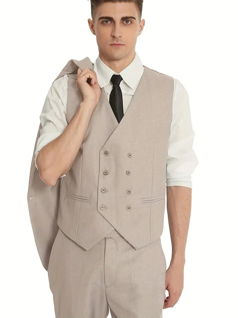 Alvar™ | 3-piece Men's Suit in Polyester for Elegance & Comfort