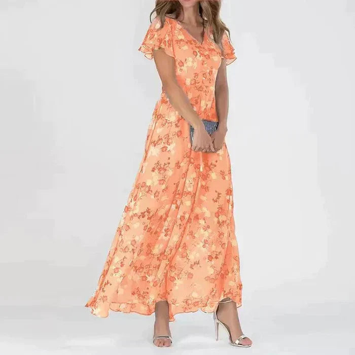 Selene | Floral Maxi Dress with Elegant Lines