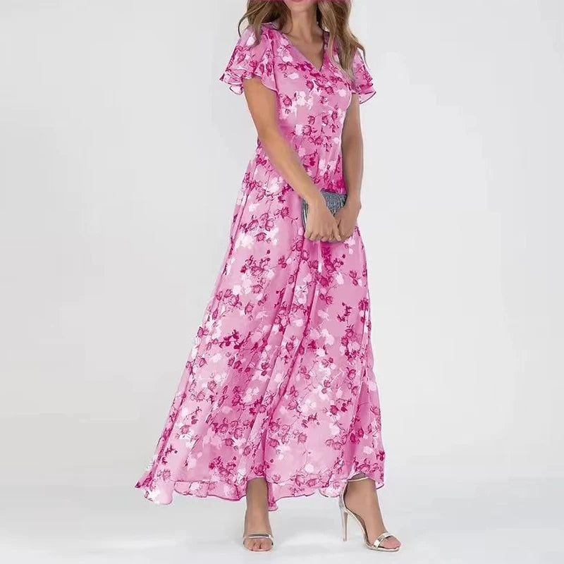 Elira | Elegant Sommarklänning i Färgstark Design