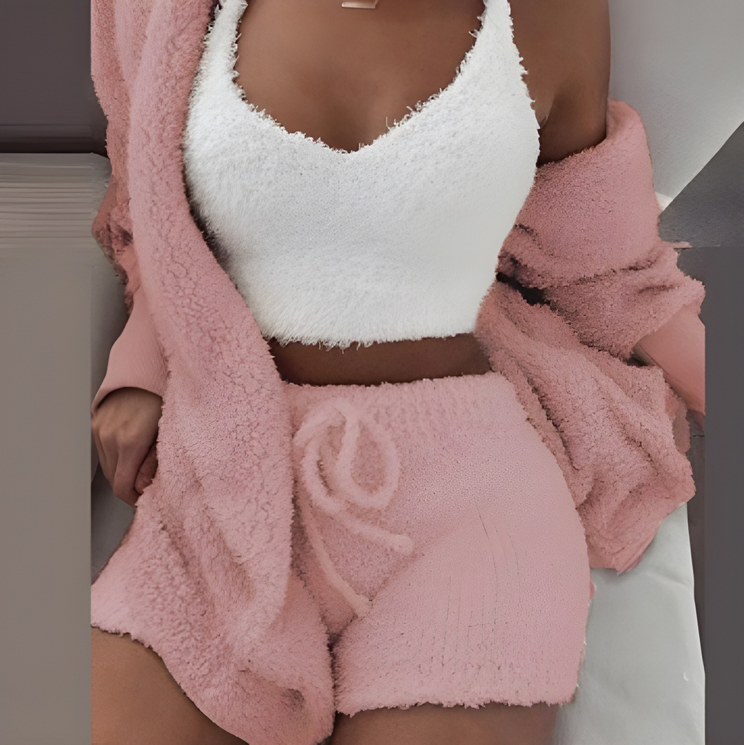 Nalia | 3-delt Loungewear-sæt i Blød Sherpa Fleece