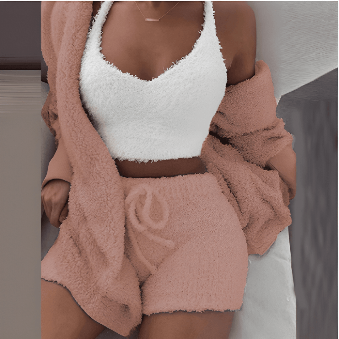 Nalia | 3-delt Loungewear-sæt i Blød Sherpa Fleece