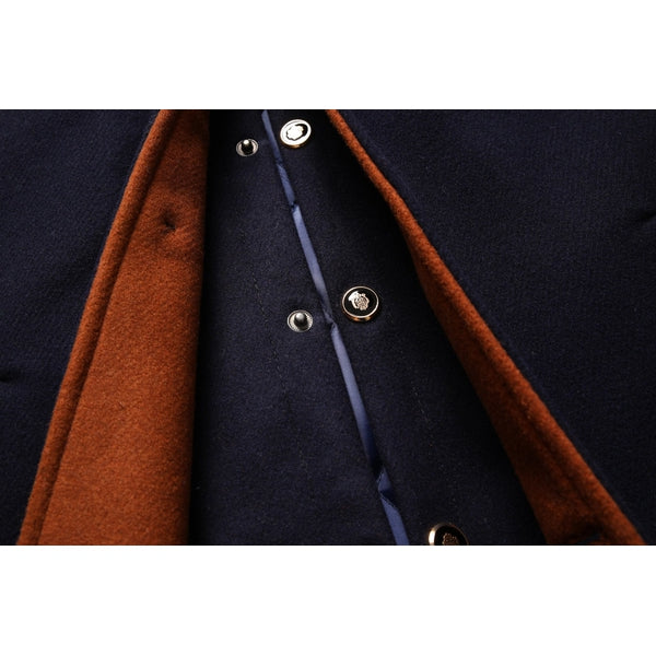 Warm Long Woolen Coat With Buttons For Men  | Ideal for Winter