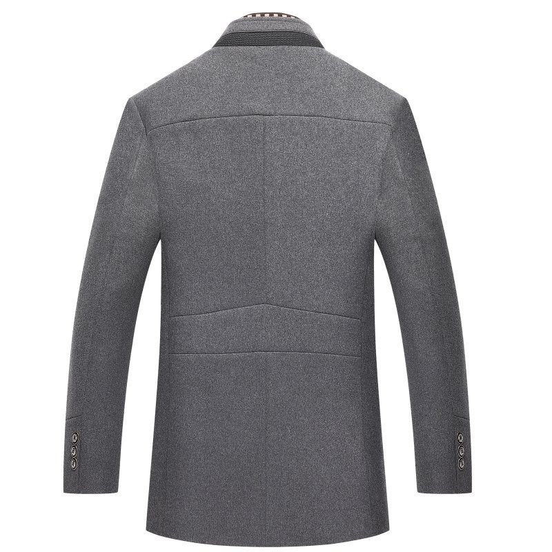 Warm Long Woolen Coat With Buttons For Men  | Ideal for Winter