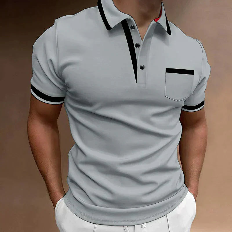 Oskar | Slim Fit polo sweater with contrast edge