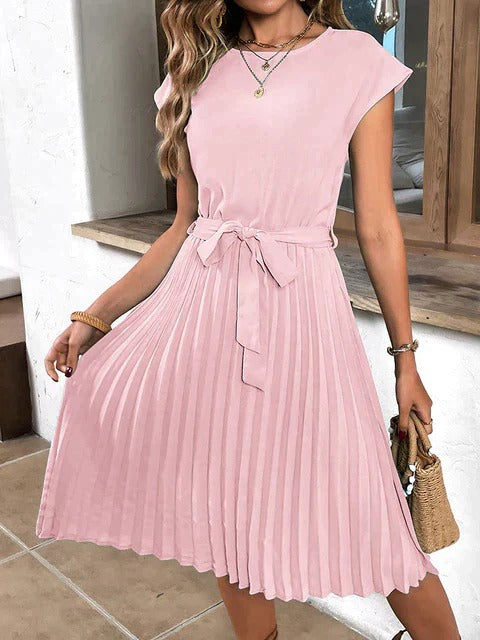 SOLVIA™ | Short-sleeved Pleated Summer Dress