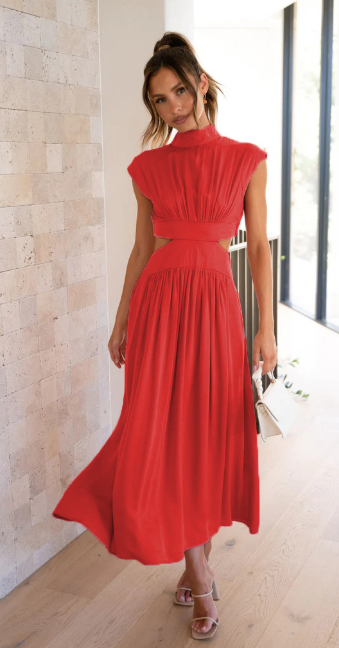 Brooke | Elegant Maxiklänning med Cut-out i Midjan