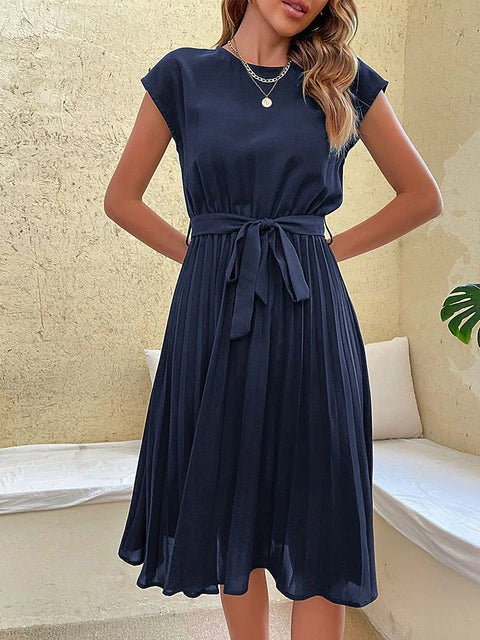 SOLVIA™ | Short-sleeved Pleated Summer Dress