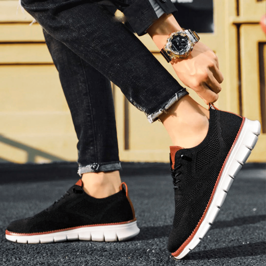 Urban™ | Ultra-bekväma Herrskor i Italienskt Läder & Andningsbar Flyknit