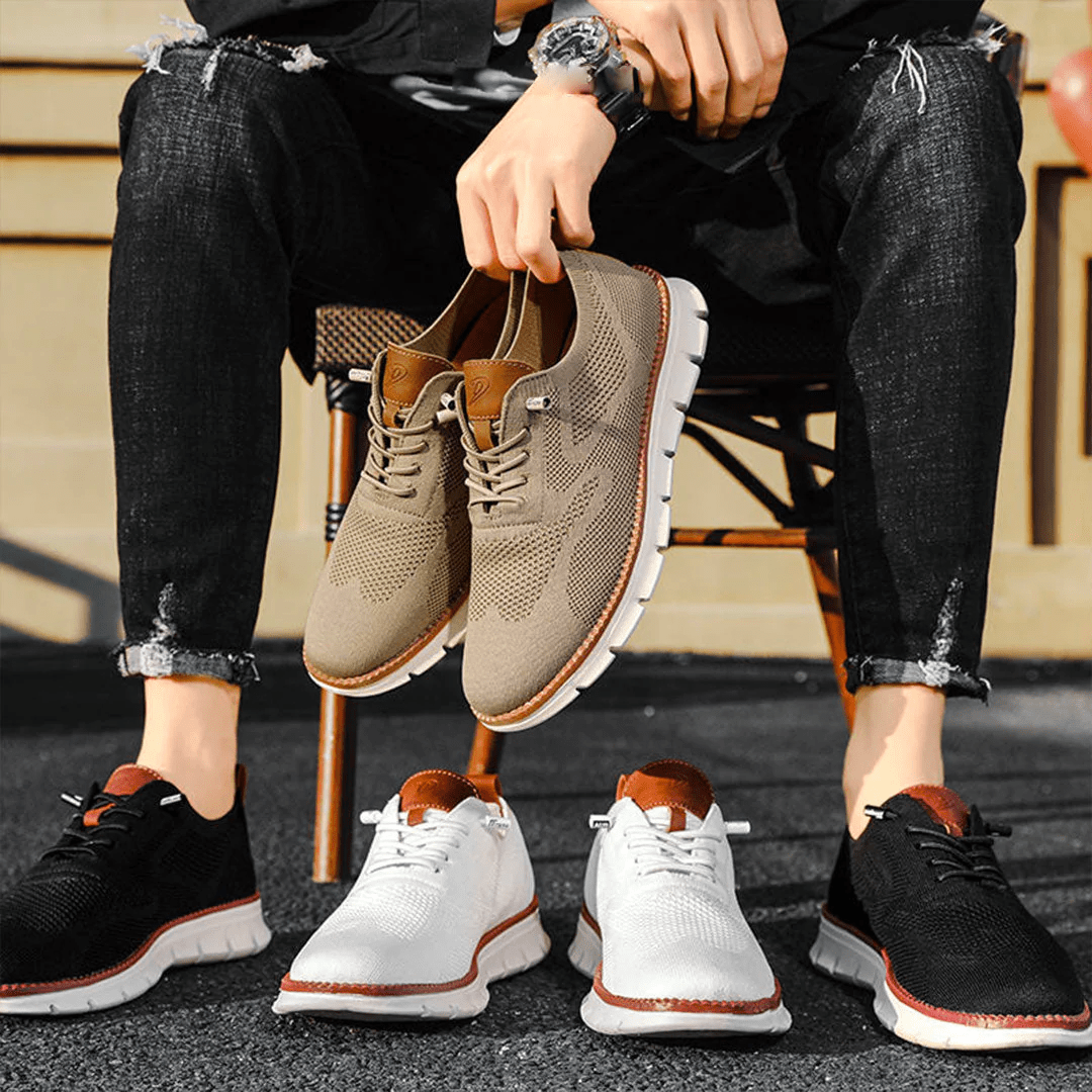 Urban™ | Ultra-bekväma Herrskor i Italienskt Läder & Andningsbar Flyknit