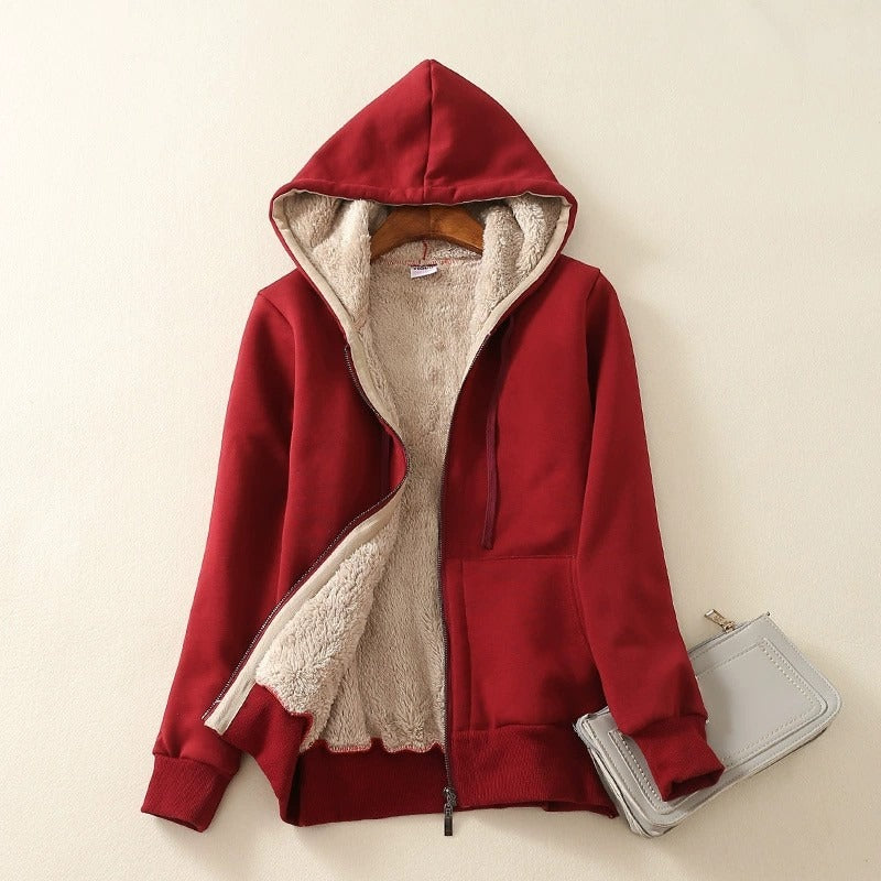 Selvara – Oversized Sherpafodrad Hoodiejacka för Dam