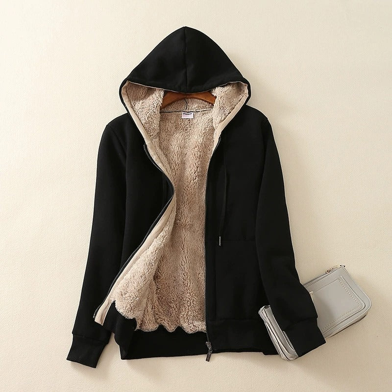 Selvara – Oversized Sherpafodrad Hoodiejacka för Dam