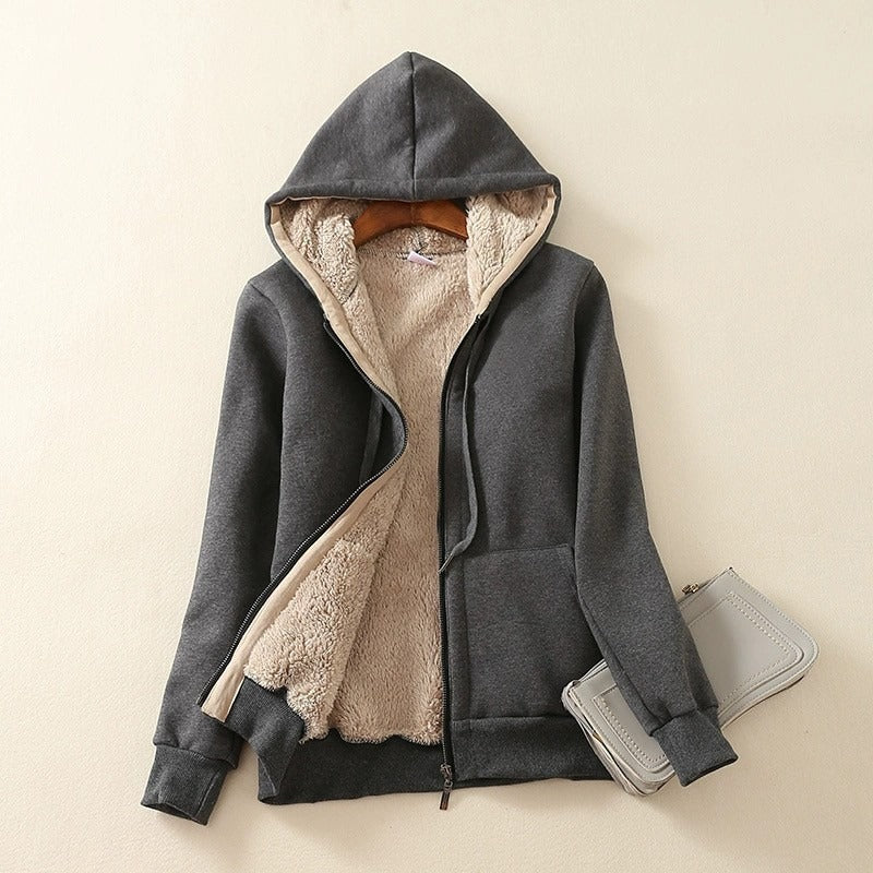 Selvara – Oversized Sherpafodrad Hoodiejacka för Dam