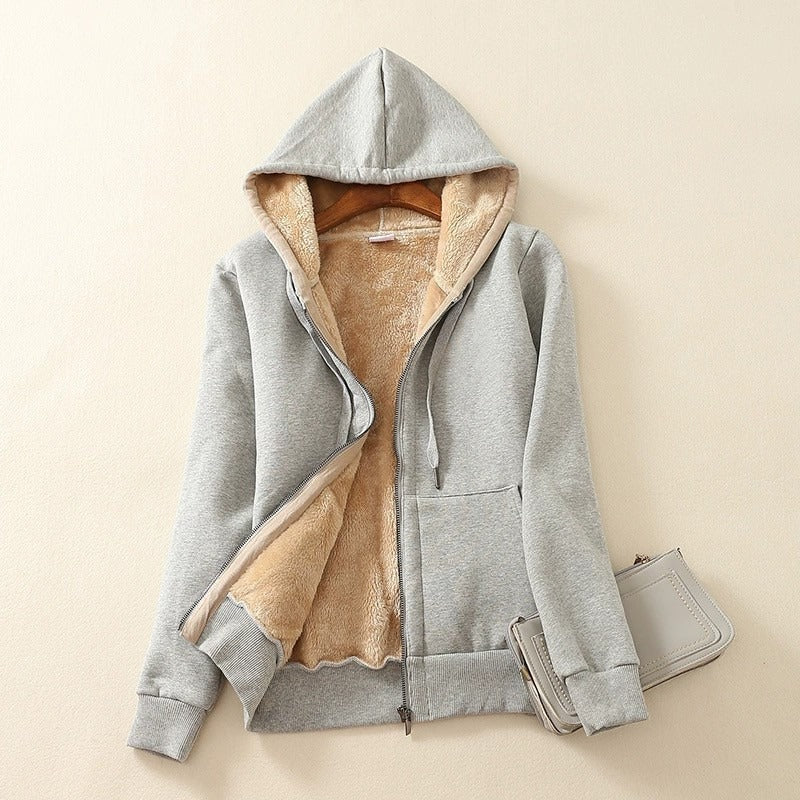 Selvara – Oversized Sherpafodrad Hoodiejacka för Dam