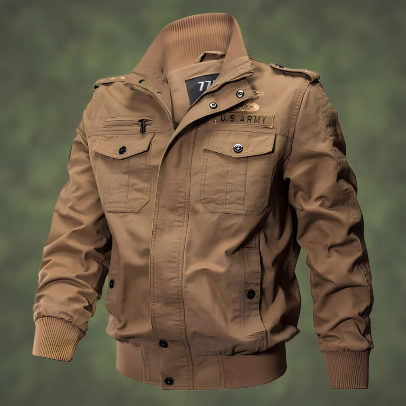 Cornelis – Relaxed Bomber Jacket in Military Style with Embroidered Patches