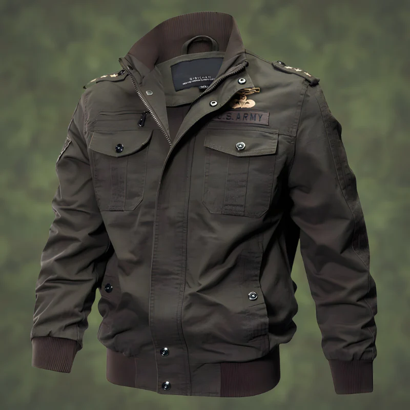 Cornelis – Relaxed Bomber Jacket in Military Style with Embroidered Patches