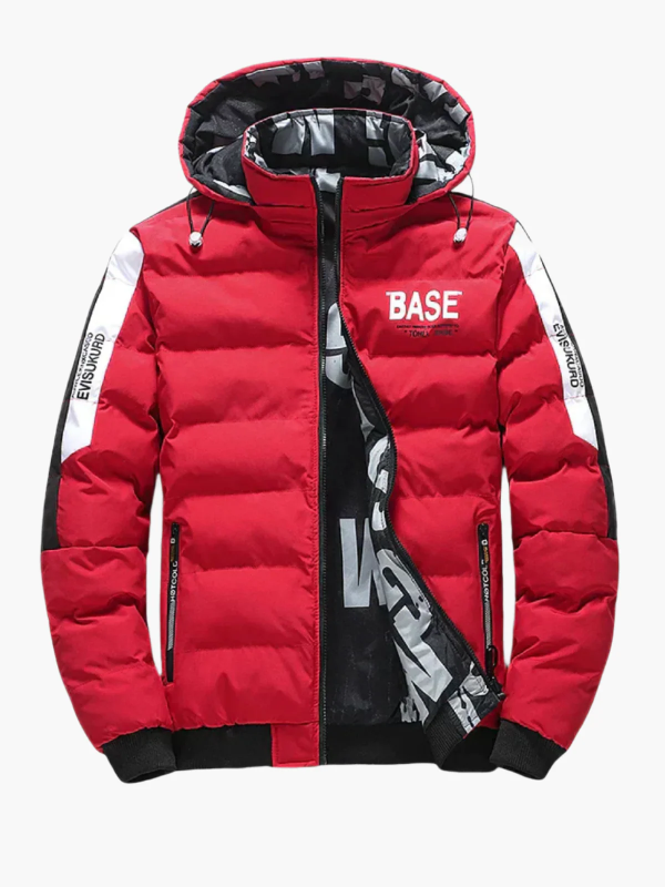 Men's Puffer Jacket – Quilted Design with Regular Fit and Adjustable Hood
