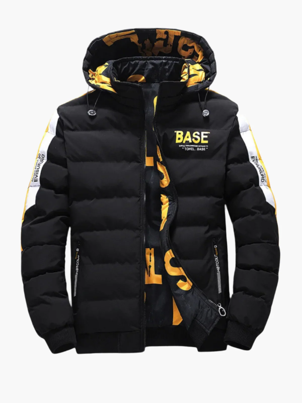 Men's Puffer Jacket – Quilted Design with Regular Fit and Adjustable Hood