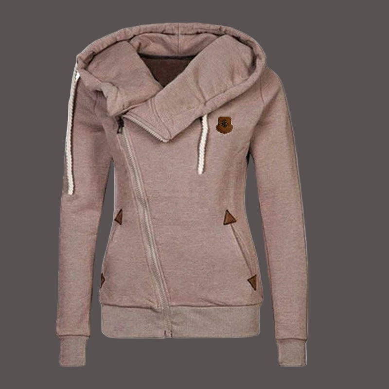 Dagrina – Oversized Huvjacka med Asymmetrisk Dragkedja och Flätade Snören
