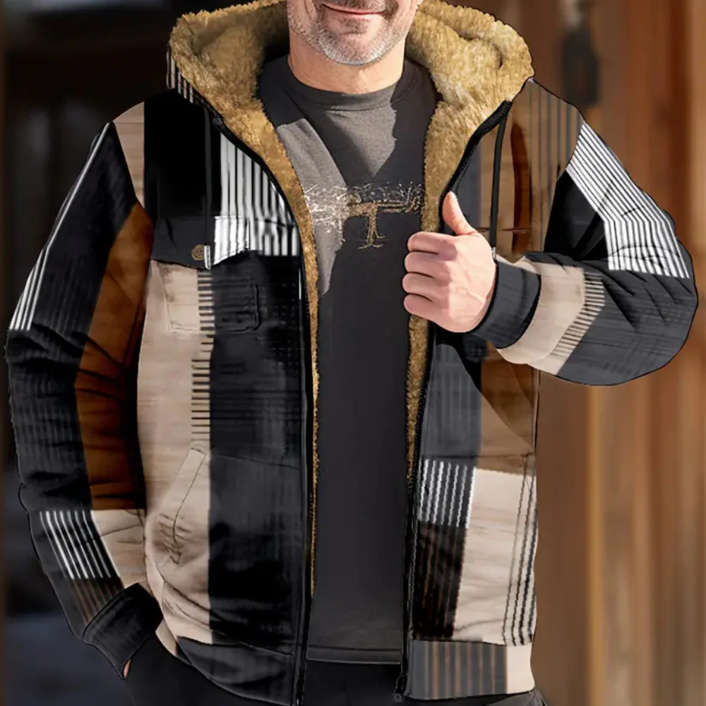 Men's jacket in Regular Fit with Sherpa lining and Full zipper