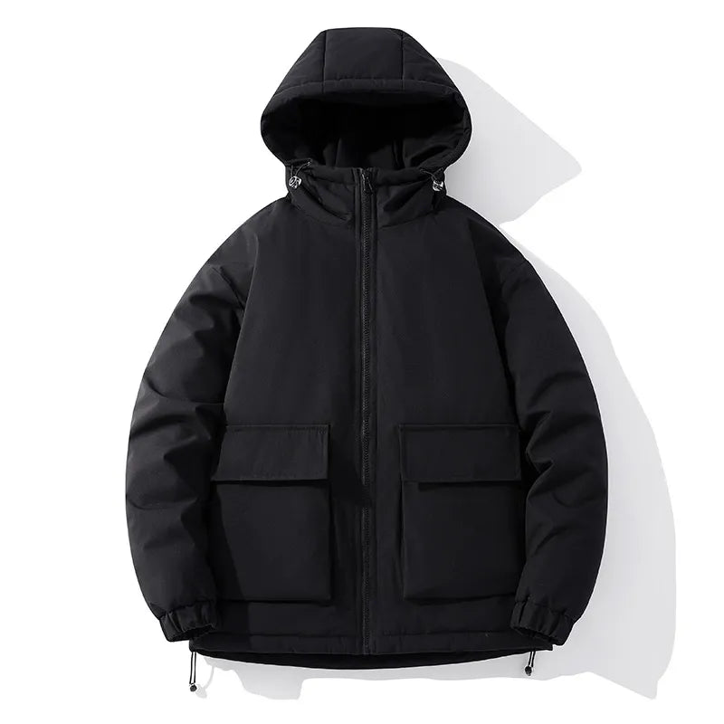 Men's Jacket with Hood – Padded – Oversized Fit – Zipper