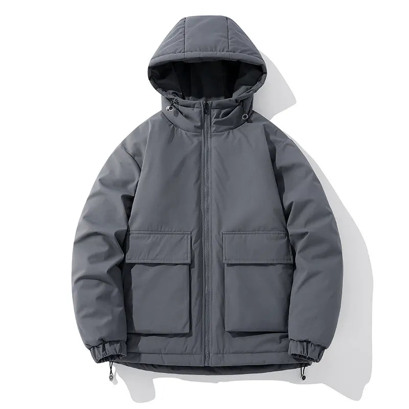 Men's Jacket with Hood – Padded – Oversized Fit – Zipper