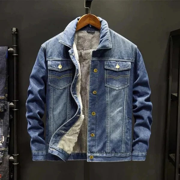 Alexander – Sherpa-lined Denim Jacket with Front Button Closure