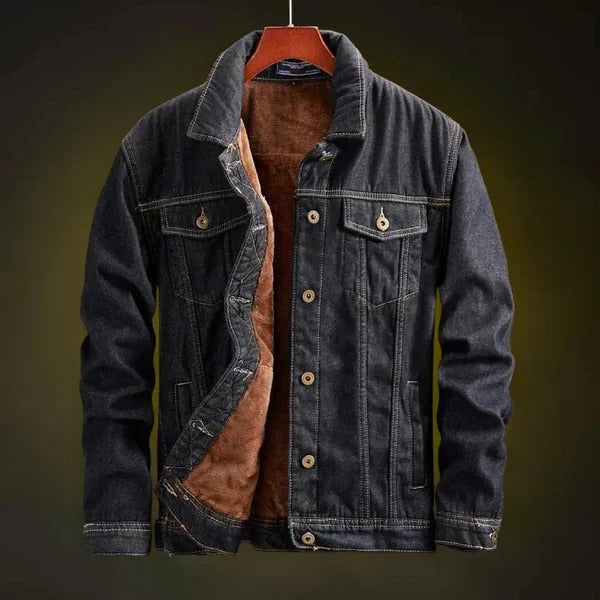 Alexander – Sherpa-lined Denim Jacket with Front Button Closure