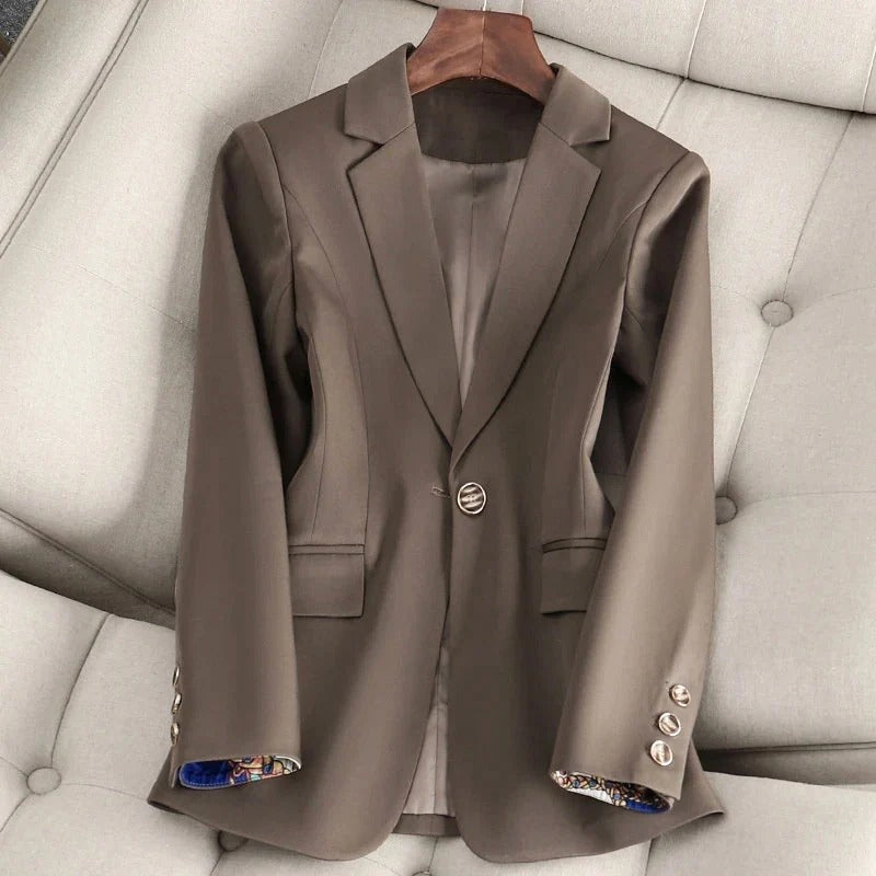 Galina – Sophisticated Single-Button Women's Blazer with Notch Collar