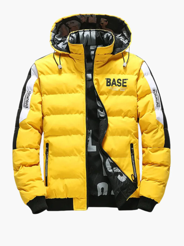 Men's Puffer Jacket – Quilted Design with Regular Fit and Adjustable Hood